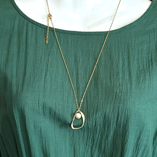 アレルギー対応✧*｡] 2way 変形フープ × コットンパール ネックレス