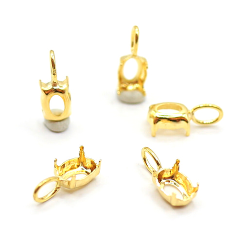 AG-K18-78 K18 ゴールド 空枠 OV 6x4㎜ 金具・チェーン アラナヴ