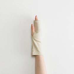 【訳あり 50％OFF】organic cotton rib wrist cover /CH(チャコール)【WOMEN】 5枚目の画像