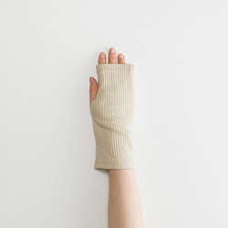 【訳あり 50％OFF】organic cotton rib wrist cover /CH(チャコール)【WOMEN】 4枚目の画像