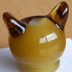 とんぼ玉のお香立て　猫 (ω) K〈茶色猫〉 5枚目の画像