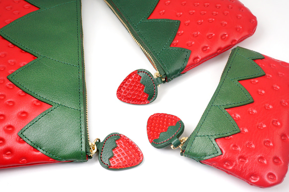 ヘタ付きいちごなフラットポーチ／Sサイズ 8枚目の画像