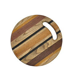 サークル カッティングボード 合わせ木 まな板 木製 インテリア キャンプ アウトドア ソロキャン スライスボード 4枚目の画像