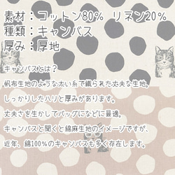 キャンバス生地【50×110cm】猫 ねこ めがね ドット エチノ echino nekonoe 50cm単位 生地 布 11枚目の画像