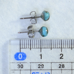 (1 件) 藍銅綠松石耳環（5 毫米，鈦柱） 第5張的照片