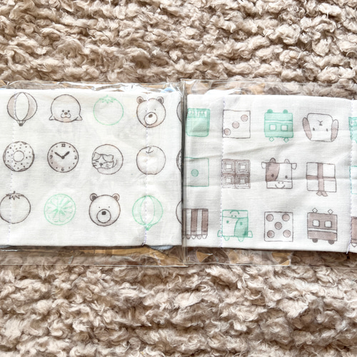 ハンドメイド ガーゼマスク 2枚セット 給食マスク 送料無料 布マスク 