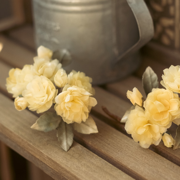 春の黄色　モッコウバラ の 布花 コサージュ 14枚目の画像