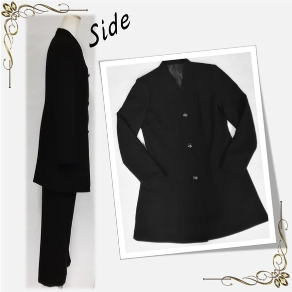 4Lサイズ　セール　喪服 ロング丈 ブラックフォーマル  礼服 ジャケット パンツスーツ 136701-4L 2枚目の画像