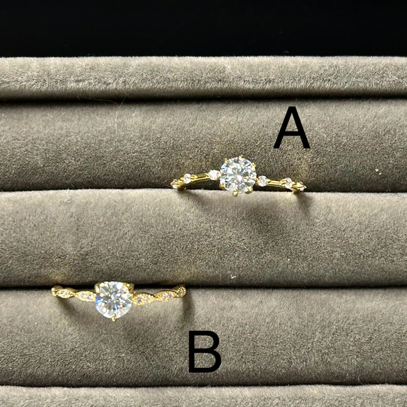 モアサナイト リング　0.5ct ～ダイヤの代用品　silver925　フリーサイズ　ブリリアントカット　証明書付 1枚目の画像