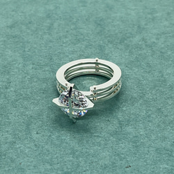 Spring Gimmick 10mm CZ 3arms Ring(Order Production) 8枚目の画像