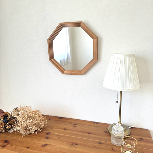 【日本製】カットデザイン　八角ジャンボミラー　アンティーク調 日本製】カットデザイン 八角ジャンボミラー アンティーク調 new【日本