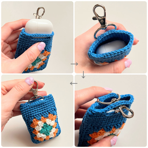 グラニースクエアのエアポッズケース イヤホンケース カーマイン