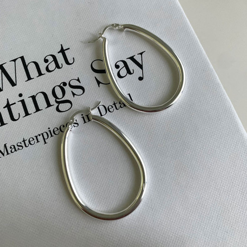 925シルバー幾何学的な楕円形の大きなピアス欧米のファッショナブルな  