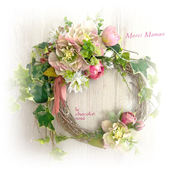 母の日2024☆クリスマスローズのガーデンリース～Creema限定～アーティ