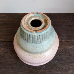 陶器の植木鉢　「ピンク」＋「ミントグリーン」　受け皿付　PARTー２　4号サイズ 多肉植物塊根植物 7枚目の画像