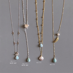 Larimar necklace 晴れやかラリマーのネックレス SV925 １点物デザイン ネコポス発送送料無料 3枚目の画像