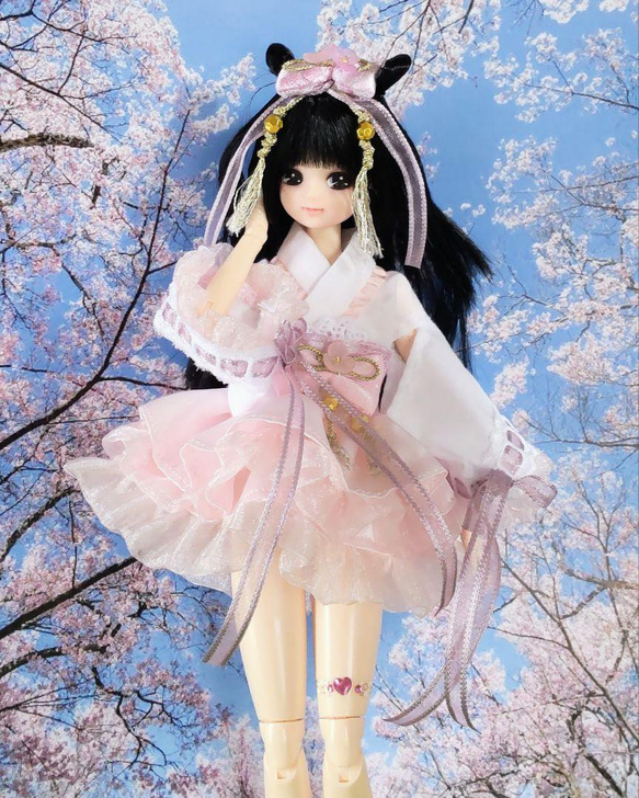 ドール服 リカちゃん 27cmドール 和風 ロリータ 桜の花びら