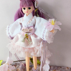 ドール服　リカちゃん　27cmドール 和風 ロリータ　桜の花びら ドレス 9枚目の画像