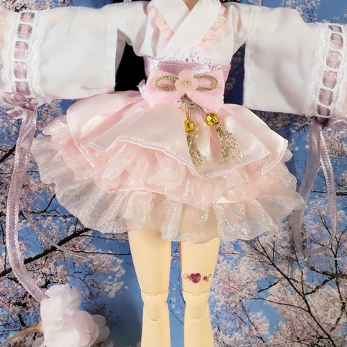 ドール服 リカちゃん 27cmドール 和風 ロリータ 桜の花びら ドール服 リカちゃん 27cmドール 和風 ロリータ 桜の花びら