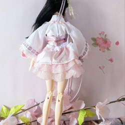 ドール服　リカちゃん　27cmドール 和風 ロリータ　桜の花びら ドレス 6枚目の画像