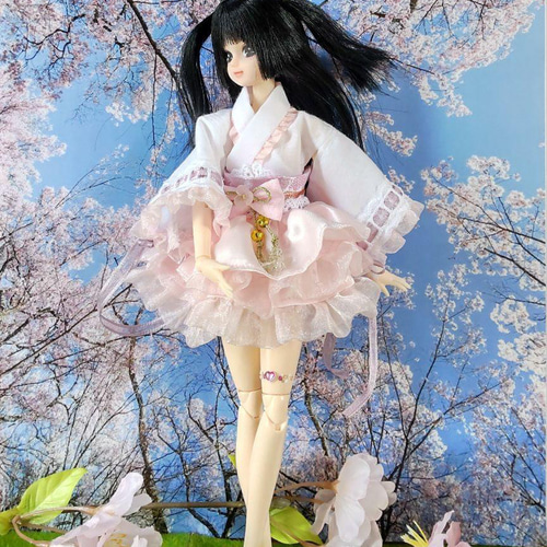 ドール服 リカちゃん 27cmドール 和風 ロリータ 桜の花びら ドール服 リカちゃん 27cmドール 和風 ロリータ 桜の花びら