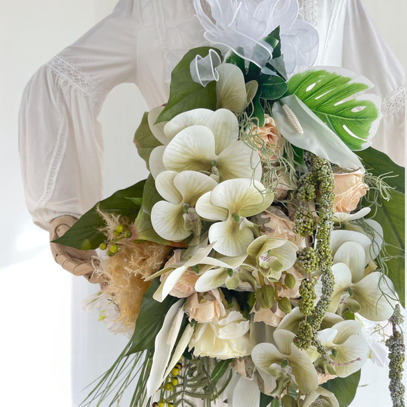 光触媒　スワッグ　フラワーリース　観葉植物　母の日　贈り物　プレゼント　胡蝶蘭 11枚目の画像
