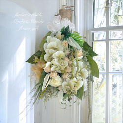 光触媒 スワッグ フラワーリース 観葉植物 贈り物 プレゼント 胡蝶蘭