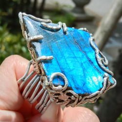 拉長石手工銀戒純銀戒指~「夜」 ~ Labradorite Silver Ring 第12張的照片