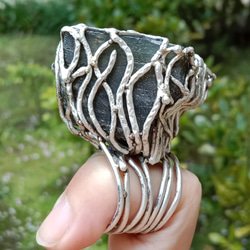 拉長石手工銀戒純銀戒指~「夜」 ~ Labradorite Silver Ring 第7張的照片
