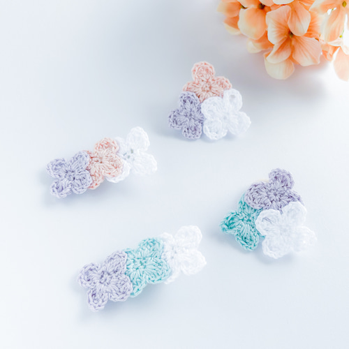 ♡カラフルお花　ベビーヘアクリップ　ヘアゴム　ヘアピン  ハンドメイド ♡カラフルお花 ベビーヘアクリップ ヘアゴム ヘアピン
