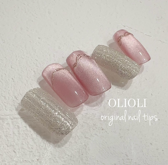 ネイルチップ　ニュアンスネイル　マグネット　ブライダルネイル　結婚式ネイル ネイルチップ マグネットネイル 上品 オフィス 結婚式 ブライダル