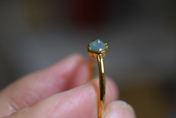 SR4-85 勿忘草色 天然 トルマリン リング 指輪 フリーサイズ 金属アレルギー対応 青色 パライバ 4枚目の画像
