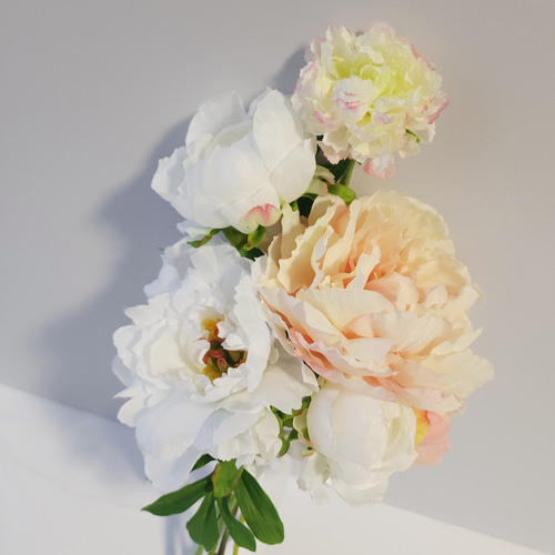 芍薬 ピオニー ウェディングブーケ ブートニア アーティフィシャル