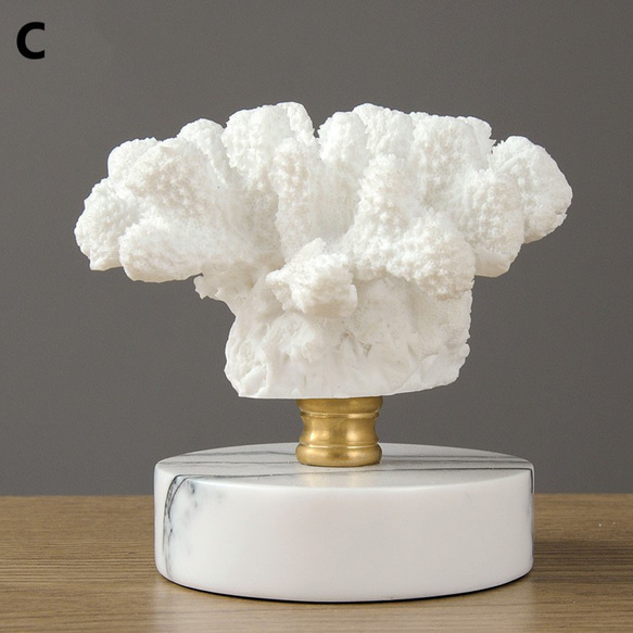 オブジェ 珊瑚 サンゴ 白 置物 オーナメント おしゃれ かわいい インテリア 大理石調 スタンド 小物 ch-1271 4枚目の画像