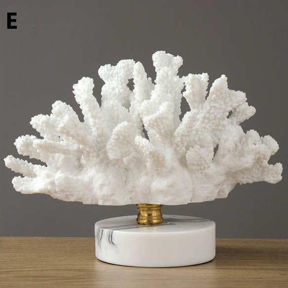 オブジェ 珊瑚 サンゴ 白 置物 オーナメント おしゃれ かわいい インテリア 大理石調 スタンド 小物 ch-1271 6枚目の画像