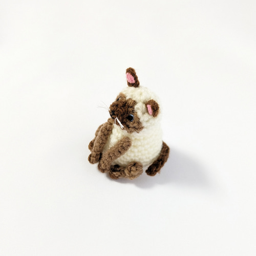 受注制作】小さなシャム猫のあみぐるみ あみぐるみ ainote 通販 受注制作】小さなシャム猫のあみぐるみ あみぐるみ ainote 通販
