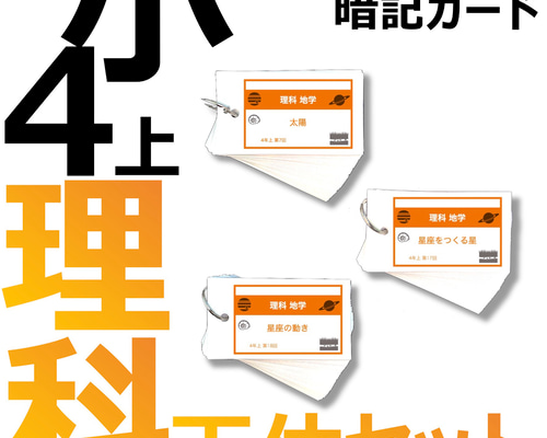 理科の基本5点セット-地学①〜⑤】暗記カード 中学受験対策 季節
