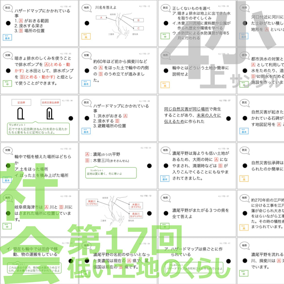 中学受験 暗記カード【4年上 社会・理科 11-19回】組分けテスト対策 予習シリーズ 7枚目の画像