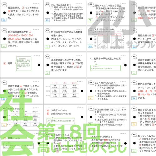 中学受験 暗記カード【4年上 社会・理科 11-19回】組分けテスト
