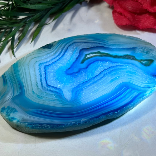 グラフィカル アゲート スライス プレート 瑪瑙 コースター 原石