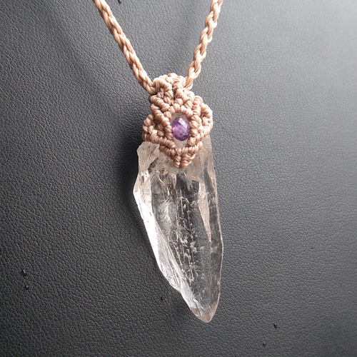 ヒマラヤ水晶 ガネッシュヒマール ＊ マクラメネックレス ペンダント ①