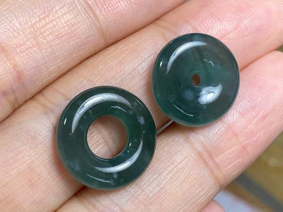 RS4-57 氷種 深藍緑色 玉壁 平安圏 平安守り 天然ドグアテマラ産 A貨