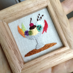 mini  刺繡フレーム　プリンアラモード 4枚目の画像