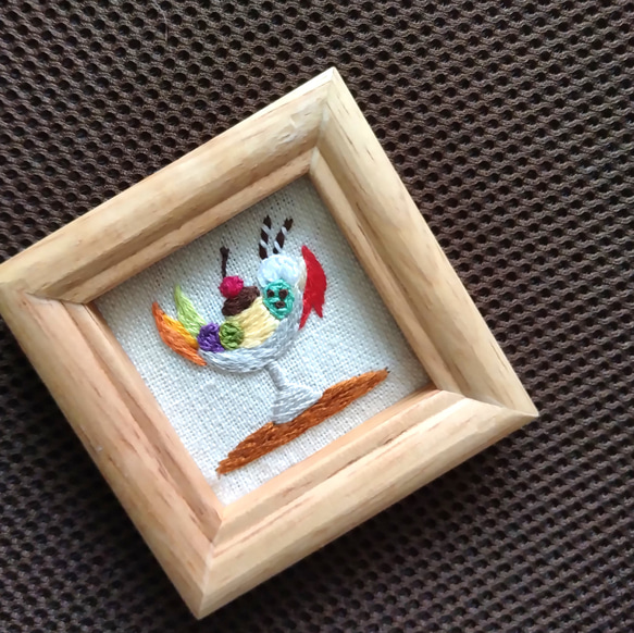 mini  刺繡フレーム　プリンアラモード 3枚目の画像