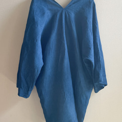 送料無料　藍染　軽やかなイタリアリネン羽織りカーディガン  "good simple" 着物　 6枚目の画像