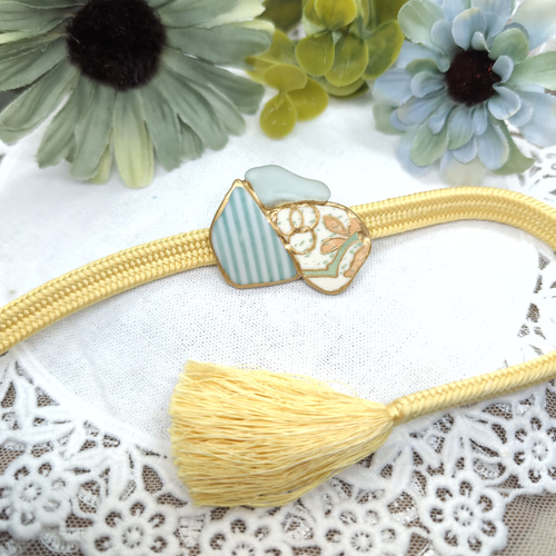 シー陶器とシーグラスの金継ぎ帯留め 帯留め chato 通販 17513671  