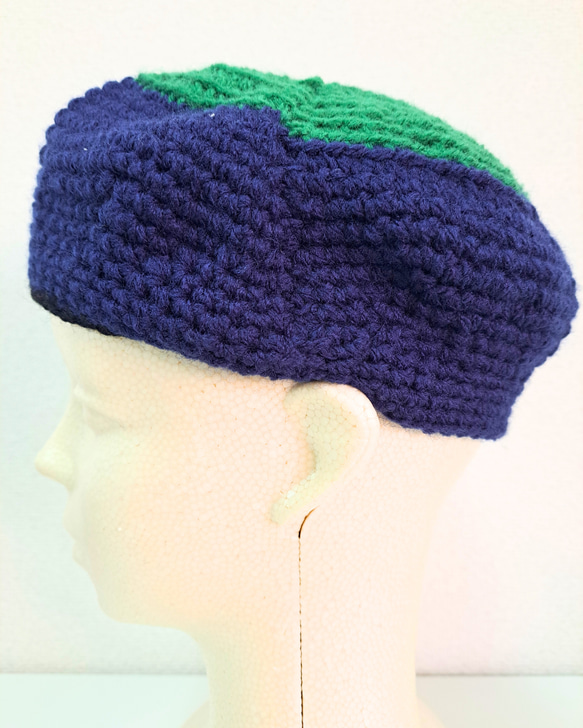 ほかほかベレー帽(青色・緑色) 3枚目の画像