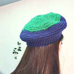ほかほかベレー帽(青色・緑色) 1枚目の画像