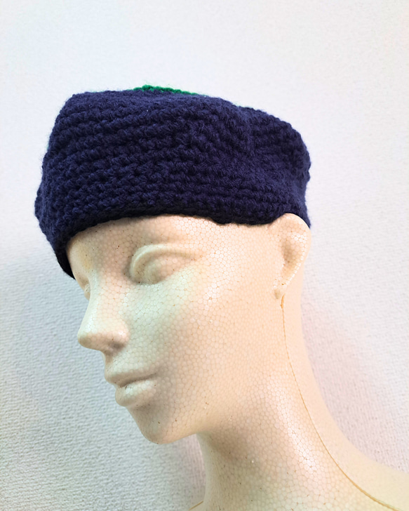 ほかほかベレー帽(青色・緑色) 6枚目の画像