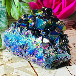 七色の夢໒꒱✨　オーラ　アメジスト　紫水晶　ラフストーン　原石　クラスター 4枚目の画像